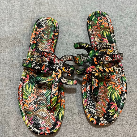 SAM EDELMAN Carter Floral Thong Flip Flop Sandals Size 9 - Picture 3 of 7